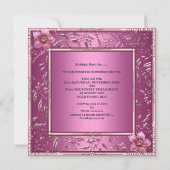 Invitation Quinceanera 15e fête d'anniversaire rose Tiara ros (Dos)