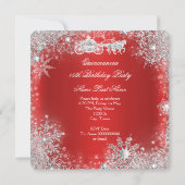 Invitation Quinceanera 15e Fête d'anniversaire Rouge Regal (Dos)