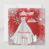 Invitation Quinceanera 15e Fête d'anniversaire Rouge Regal (Devant)