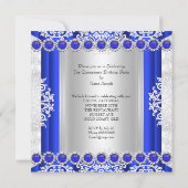 Invitation Quinceanera 15e fête d'anniversaire Royal Blue Hee (Dos)