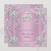 Invitation Quinceanera 15e fête d'anniversaire Soft rose (Devant / Derrière)