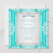 Invitation Quinceanera 15e fête d'anniversaire Turquoise bleu (Dos)