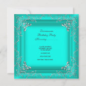 Invitation Quinceanera 15e fête d'anniversaire Turquoise Tiar (Dos)