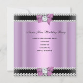 Invitation Quinceanera 15e fête d'anniversaire Zebra Lilac Pe (Dos)