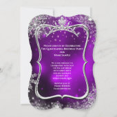 Invitation Quinceanera 15e hiver Wonderland Argent violet (Dos)