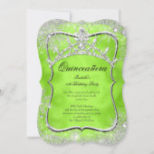 Invitation Quinceanera 15e hiver Wonderland Lime Green (Devant)