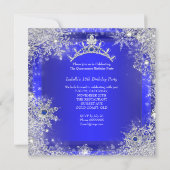 Invitation Quinceanera 15e hiver Wonderland Royal Blue (Dos)