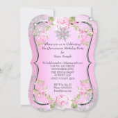 Invitation Quinceanera 15e hiver Wonderland Sweet Pink (Dos)