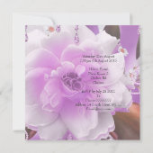 Invitation Quinceanera 15e Lilac rose floral blanc (Dos)