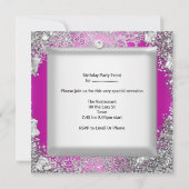Invitation Quinceanera 15e Masque d'argent rose chaud Tiara (Dos)