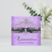 Invitation Quinceanera 15e Parties scintillant violette Tiara (Debout devant)