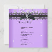 Invitation Quinceanera 15e Parties scintillant violette Tiara (Dos)