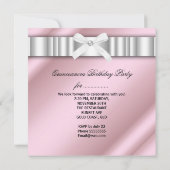 Invitation Quinceanera 15e Perle de dentelle blanche rose pho (Dos)