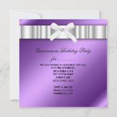 Invitation Quinceanera 15e Perle de dentelle blanche violette (Dos)