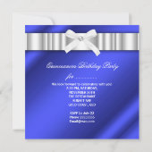 Invitation Quinceanera 15e photo de perle blanche bleue en de (Dos)