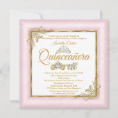 Invitation Quinceanera 15e Porte-photos rose pâle (Devant)