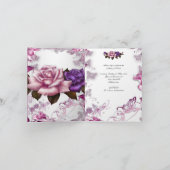 Invitation Quinceanera 15e Tiara Blanc rose violet Rose (Intérieur)