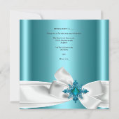 Invitation Quinceanera 15e Turquoise Bleue Bleue Argent Blanc (Dos)