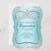 Invitation Quinceanera 15e Winter Wonderland Silver Blue (Devant)
