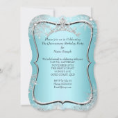 Invitation Quinceanera 15e Winter Wonderland Silver Blue (Dos)