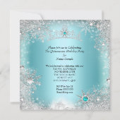 Invitation Quinceanera 15e Winter Wonderland Silver Blue 2 (Dos)