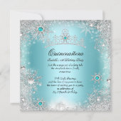 Invitation Quinceanera 15e Winter Wonderland Silver Blue 2 (Devant)