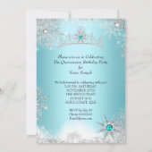Invitation Quinceanera 15e Winter Wonderland Silver Blue 2 (Dos)