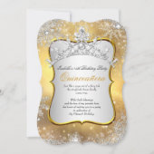 Invitation Quinceanera 15e Winter Wonderland Silver Gold (Devant)