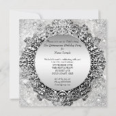 Invitation Quinceanera 15e Winter Wonderland Silver White (Dos)