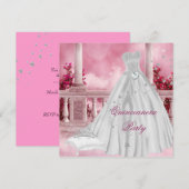 Invitation Quinceanera 15ème 15 Anniversaire fête Tiara (Devant / Derrière)