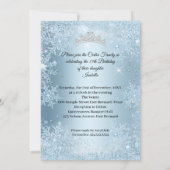 Invitation Quinceanera 15ème Cendrillon Flocon de Neige Bleu (Dos)