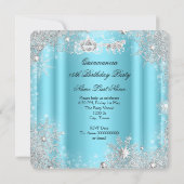 Invitation Quinceanera 15ème Cinderella Blue Anniversaire (Dos)