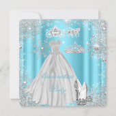 Invitation Quinceanera 15ème Cinderella Blue Anniversaire (Devant)
