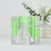 Invitation Quinceanera 15ème Cinderella Lime fête d'anniversa (Debout devant)