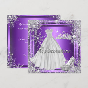Invitation Quinceanera 15ème Elite Élégante fête d'anniversai