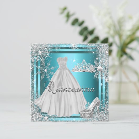 Invitation Quinceanera 15ème Elite Élégante fête d'anniversai (Debout devant)