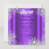 Invitation Quinceanera 15ème fête d'anniversaire violet (Dos)