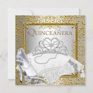 Invitation Quinceanera 15ème partie Gold Parties scintillant 
