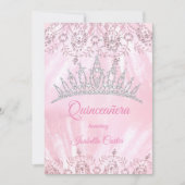 Invitation Quinceanera 15ème parties scintillant rose jolie T (Devant)
