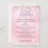 Invitation Quinceanera 15ème parties scintillant rose jolie T (Dos)