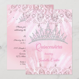 Invitation Quinceanera 15ème parties scintillant rose jolie T
