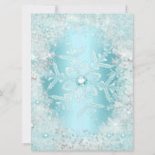 Invitation Quinceanera 15th Pretty Silver bleu Turquoise Floc (Dos)