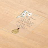 Invitation Quinceanera à fleurs botaniques acryliq (Poser)