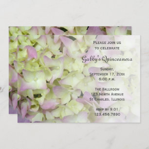 Invitation Quinceanera à fleurs d'Hydrangea presqu