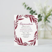 Invitation Quinceanera à la feuille de Bourgogne (Debout devant)