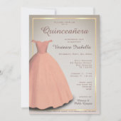 Invitation Quinceañera a mis quince célébration lnvitation (Devant)