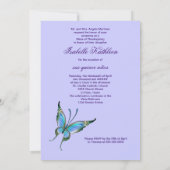Invitation Quinceanera à papillon pourpre 15e anniversaire (Dos)