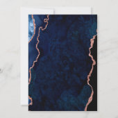 Invitation Quinceanera agate marbre marine bleu rose or (Dos)