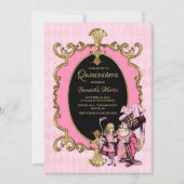Invitation Quinceanera Alice Au Pays Des Merveilles Parti D'O (Devant)