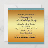 Invitation Quinceanera Anniversaire (Dos)